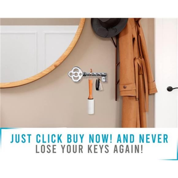 Decorative Wall Mounted Key Holder - Multiple Key Hooks Rack for Entryway - Picture 4 of 7
